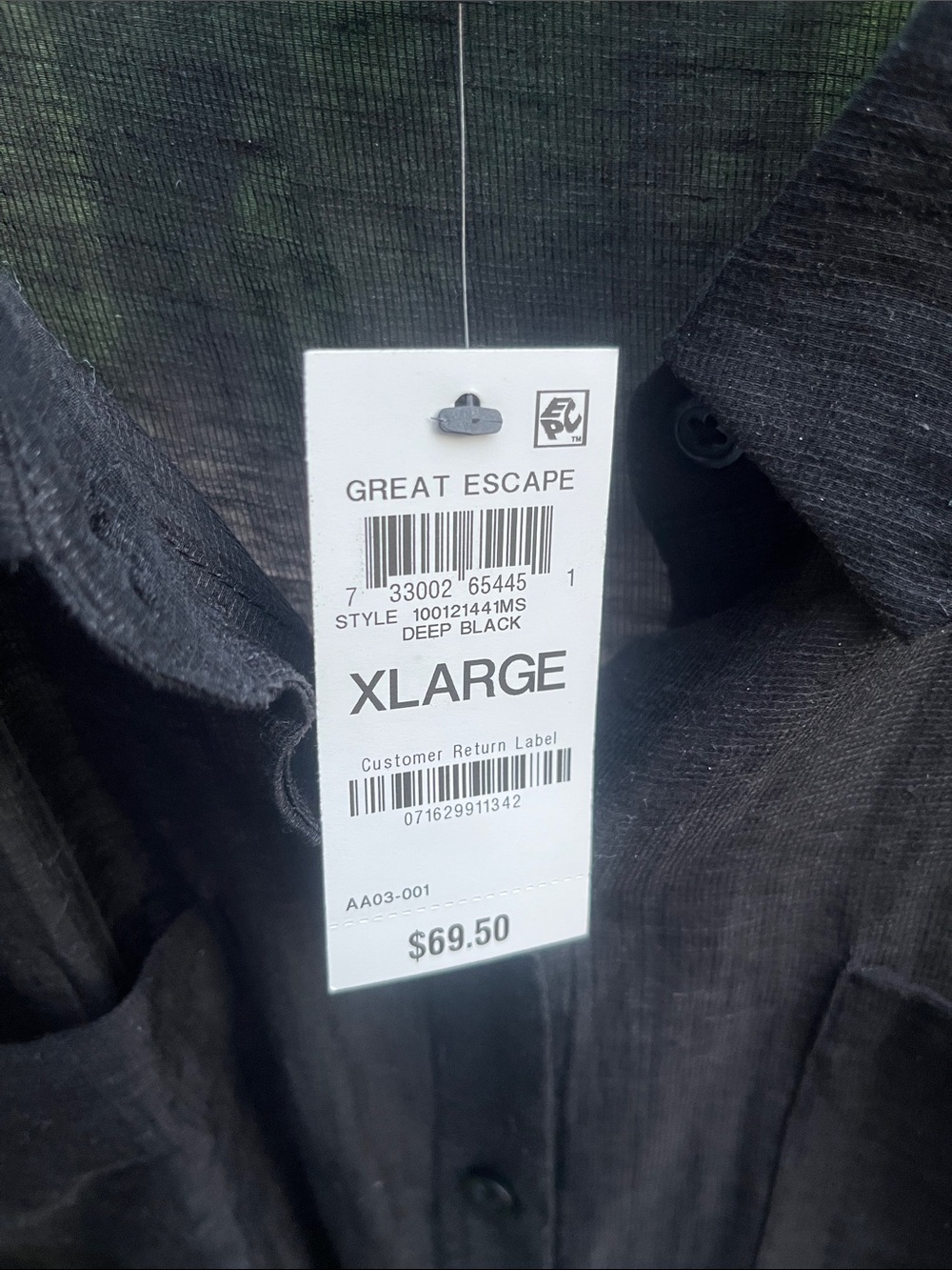 Alfani Black Sleeveless Button-Front Shirt with Chest Pockets Size XL - Picture 4 of 6